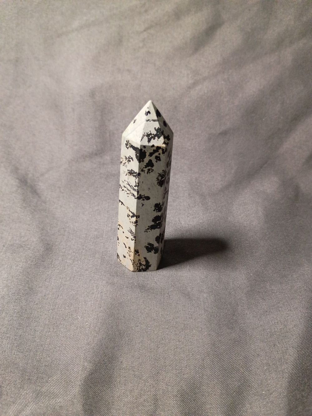 Dalmatian Jasper Polished Point - White and Black Crystal Home Art